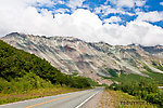 Rainbow Mountain in the Alaska Range, one of the prettiest pieces of the Richardson Highway. From Richardson Highway in Alaska.