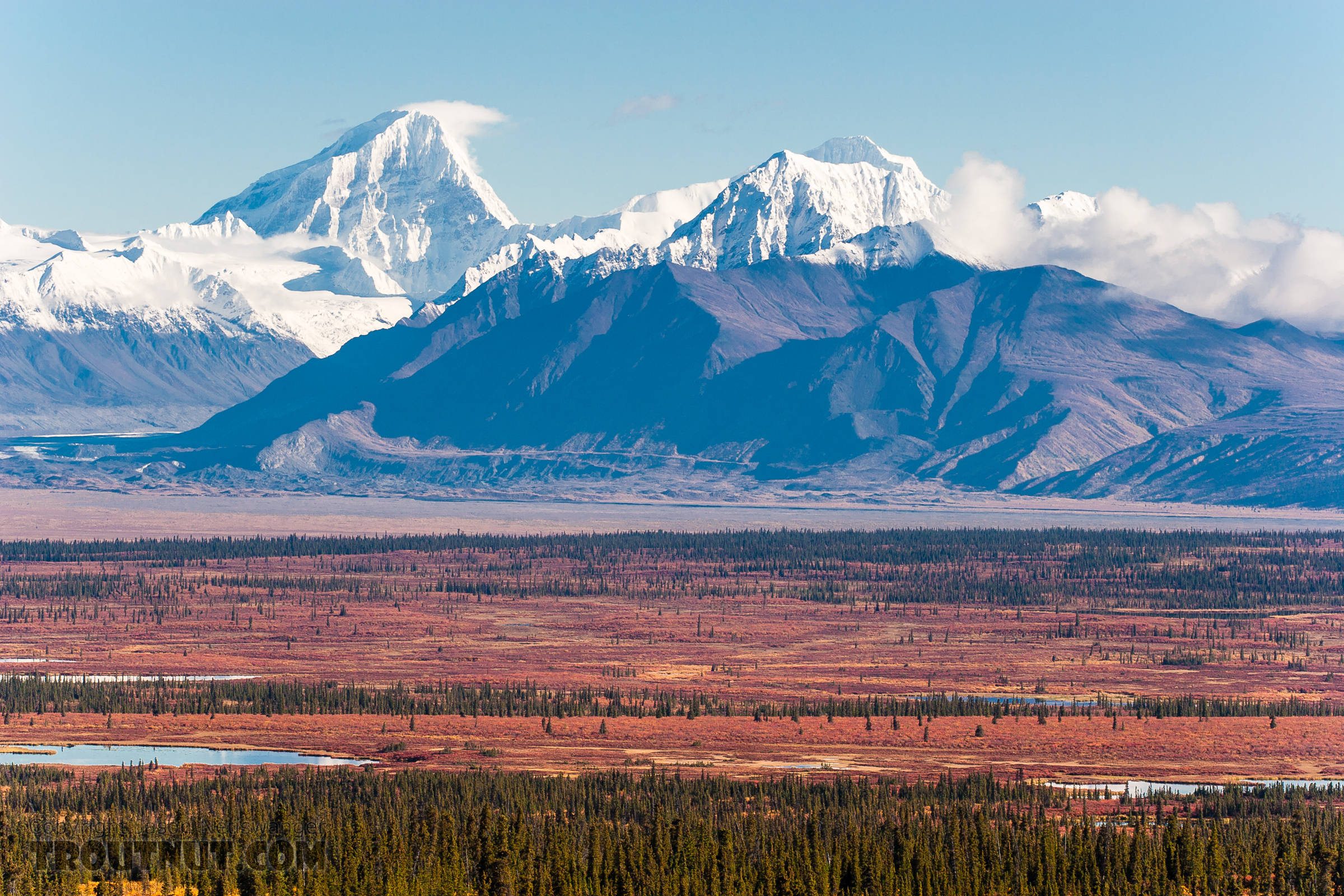 Mt Deborah (left) and Hess Mountain (right) From Denali Highway in Alaska.