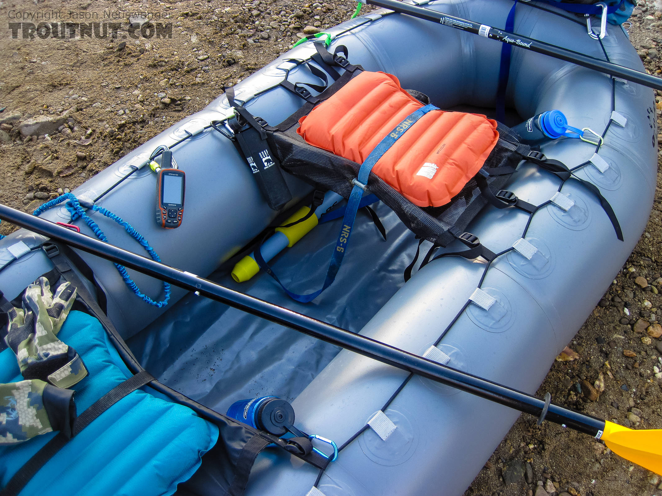 Close-up of gear setup From the Chena River in Alaska.