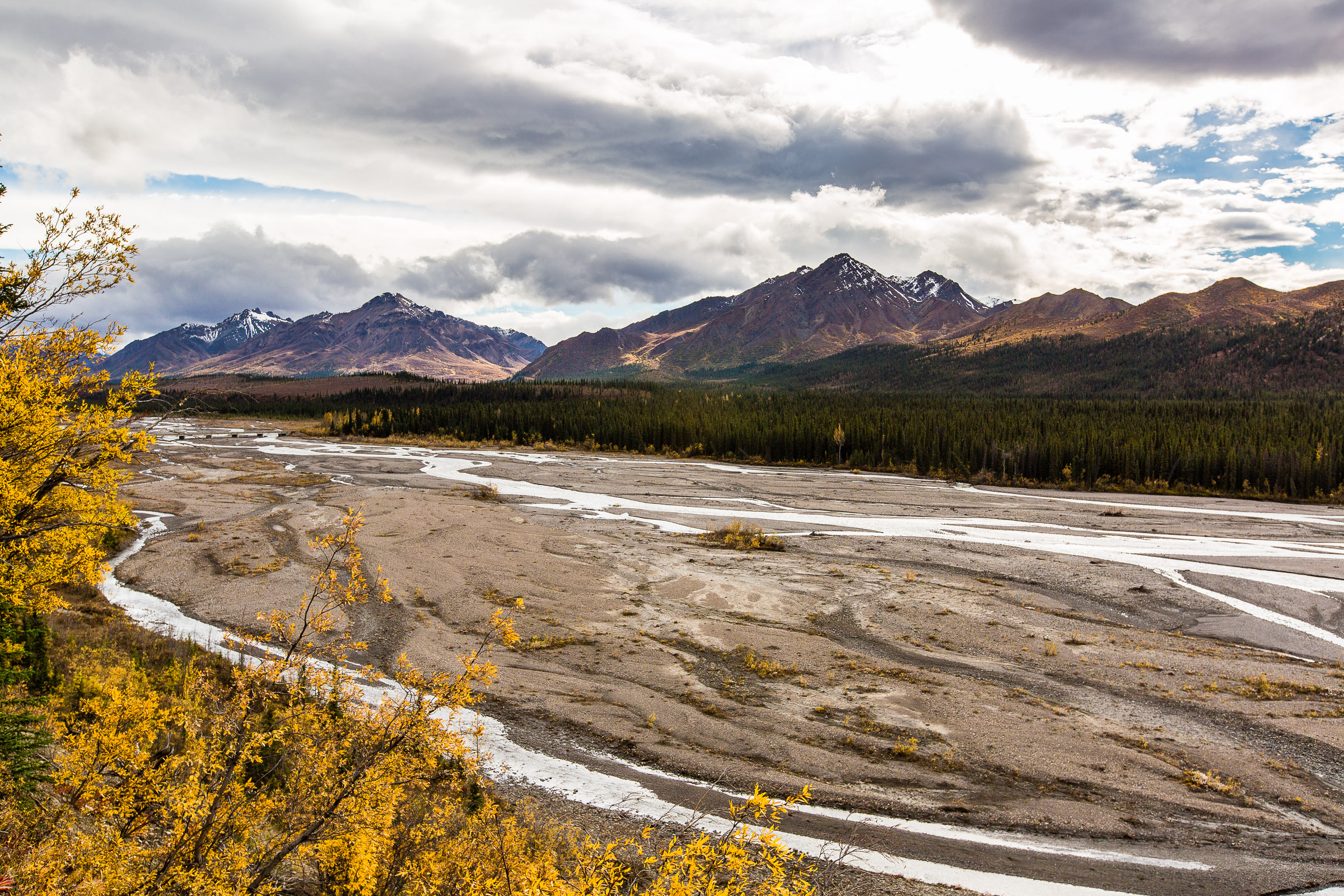 Teklanika River From Denali National Park in Alaska.