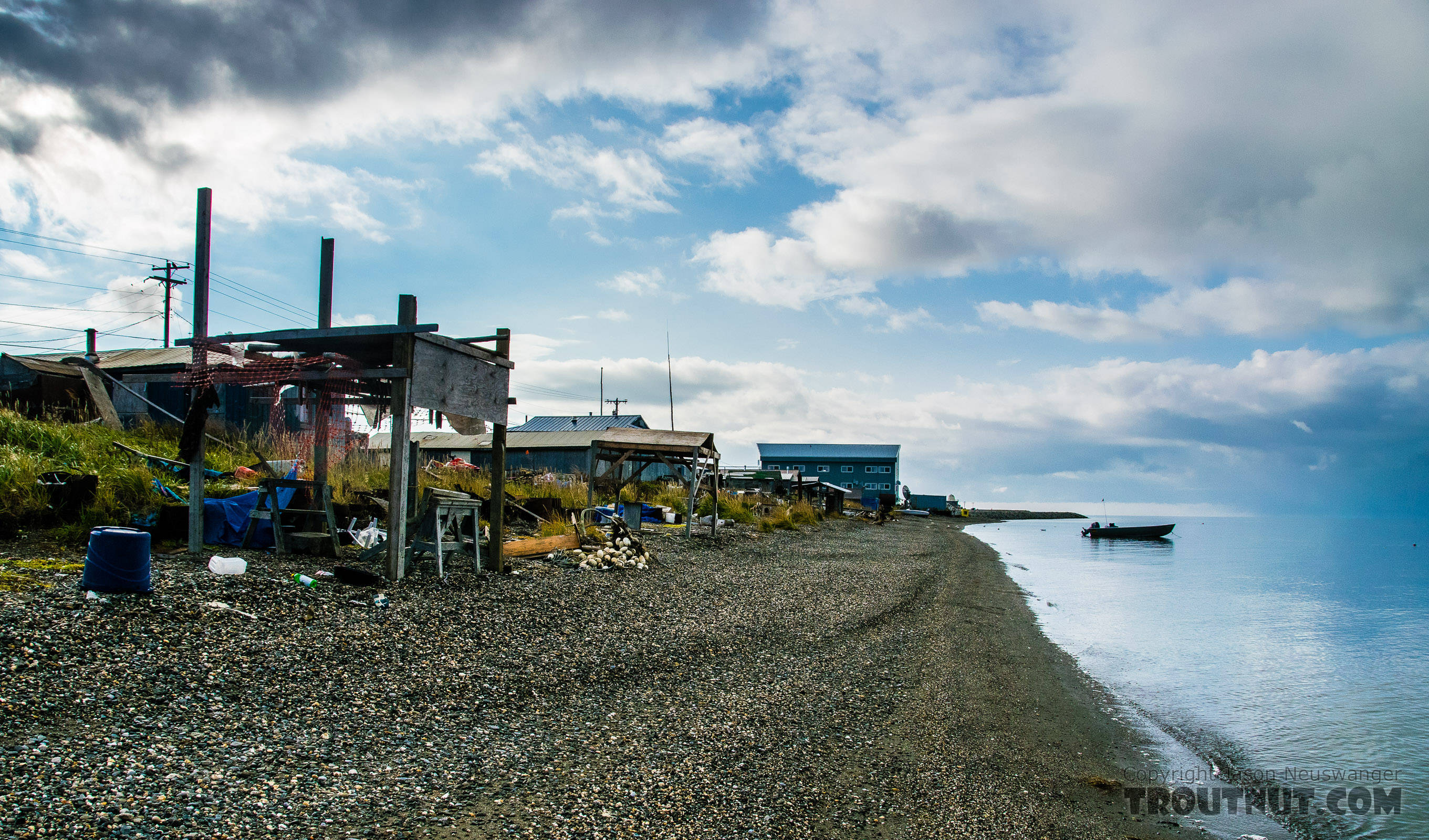 Kotzebue waterfront on the Chukchi Sea From Kotzebue in Alaska.