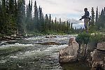 Josh fishing a good hole From the Gulkana River in Alaska.