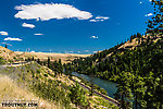 Yakima River from WA highway 10 near Teanaway, with rafters floating down. From the Yakima River in Washington.