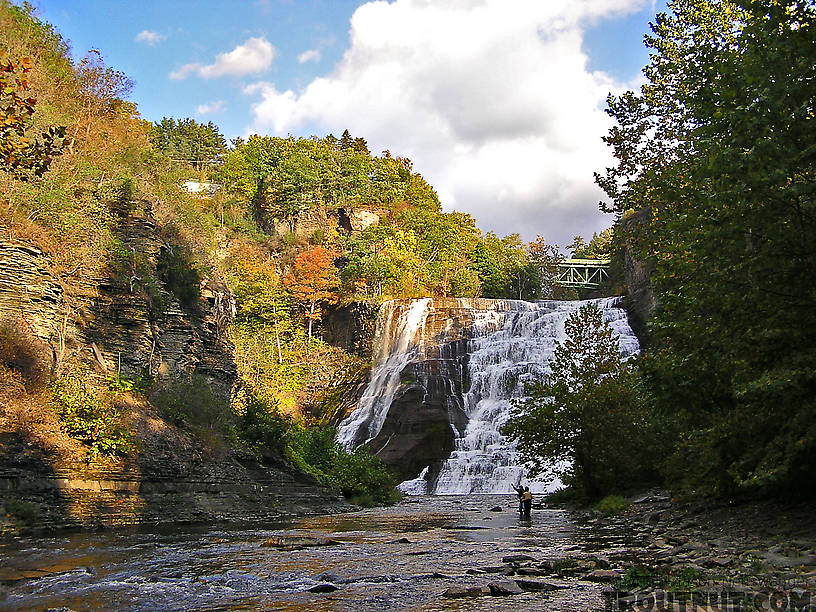 This waterfall is less than half a mile from the Cornell University campus. From Fall Creek, Ithaca Falls in New York.