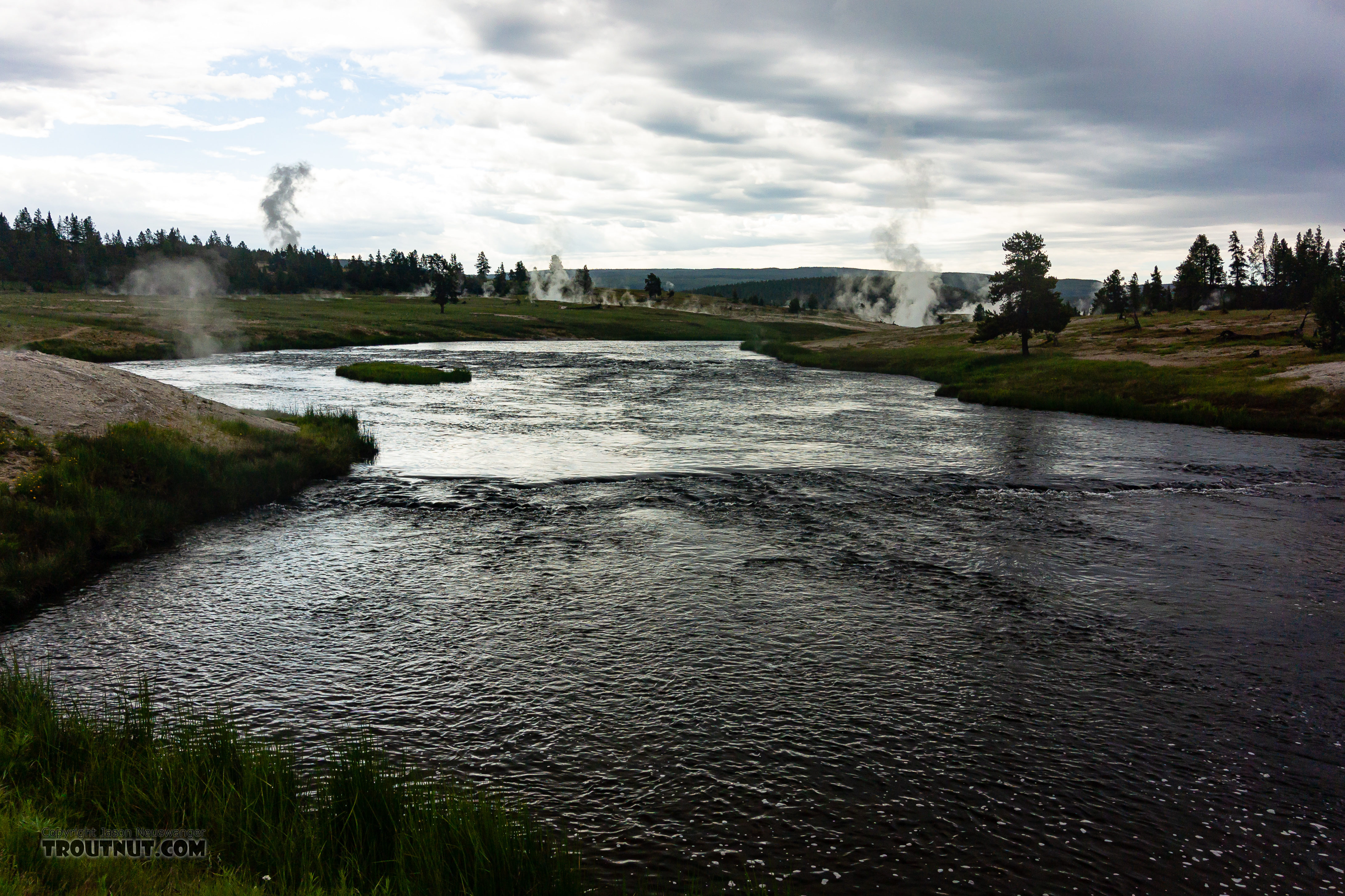 It was surreal fishing this water up through the geyser basin at Fountain Flats. From the Firehole River in Wyoming.