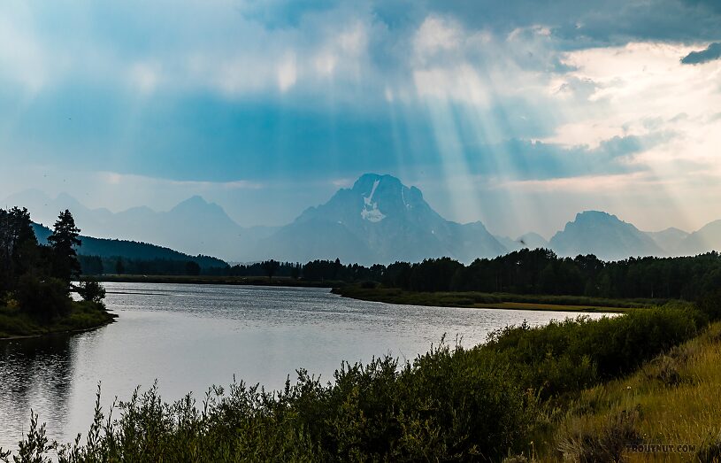 Teton Range behind the Snake River From the Snake River in Wyoming.