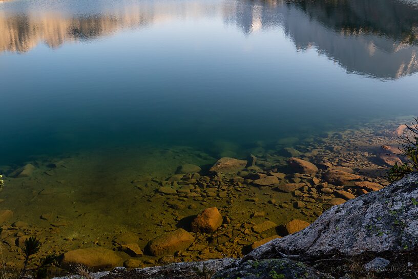 Clear deep water in Island Lake From Island Lake in Wyoming.