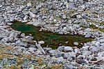 Pretty little tarn in the talus From Titcomb Basin in Wyoming.