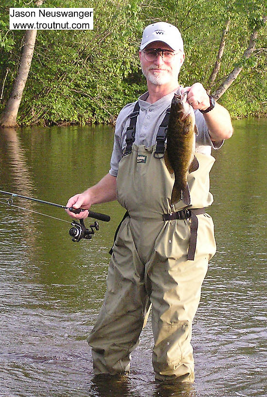 One of several nice smallmouths my dad and I caught on a mid-August float trip. From the Namekagon River below Hayward in Wisconsin.