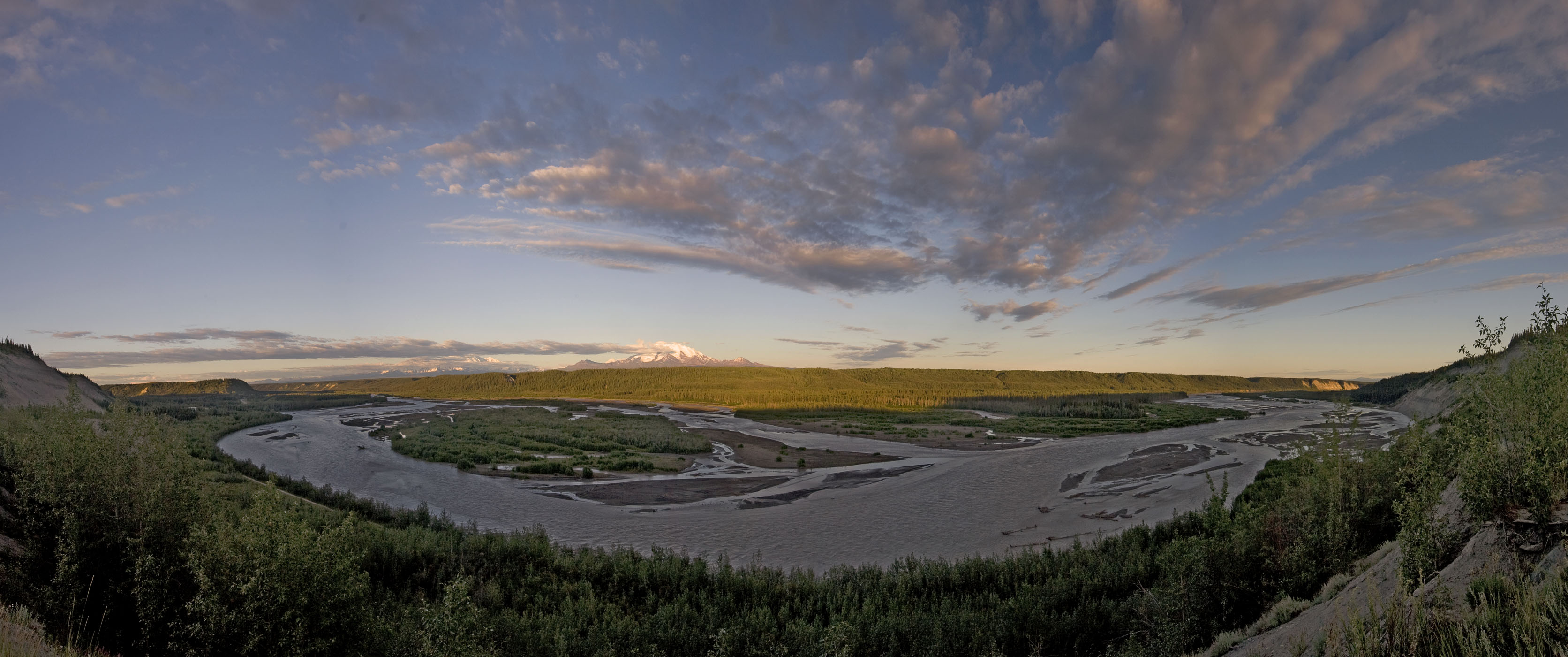 Another panorama of the huge Copper River. From the Copper River in Alaska.
