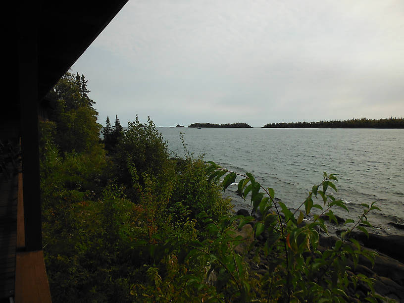 The view from the balcony of my lodge room - Rock Harbor