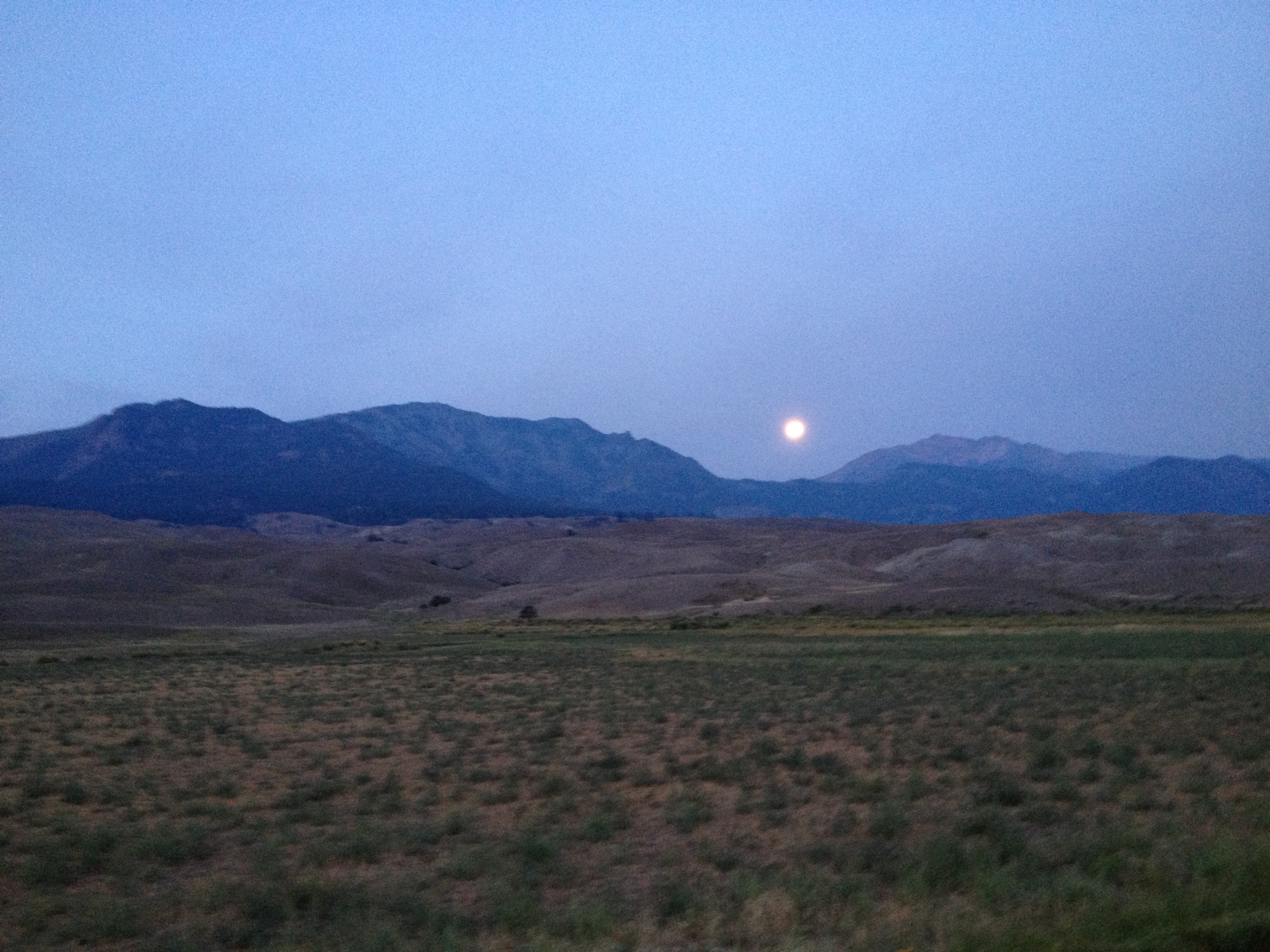 Moon setting in Park on the way to Gardner. Taken with an iPhone!