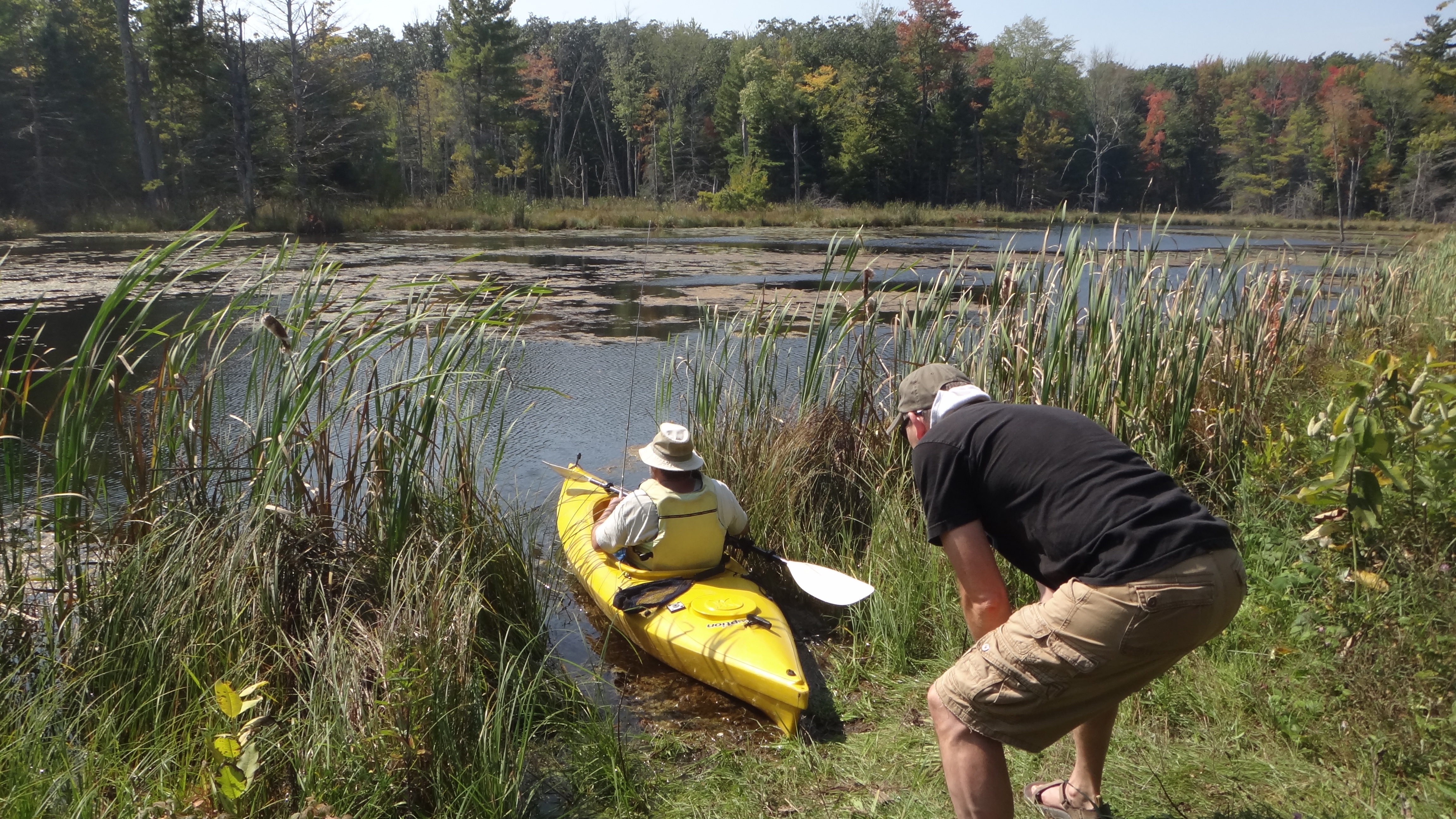 Launching into destination number two, the bass pond at Clark's Marsh