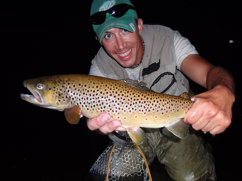24 1/8"  My biggest river resident Brown Trout to date.  11:15 pm.