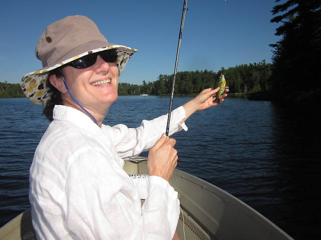 Lisa's first fish on a fly rod! 